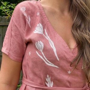 Sister Nettle Tulip Linen Wrap Dress